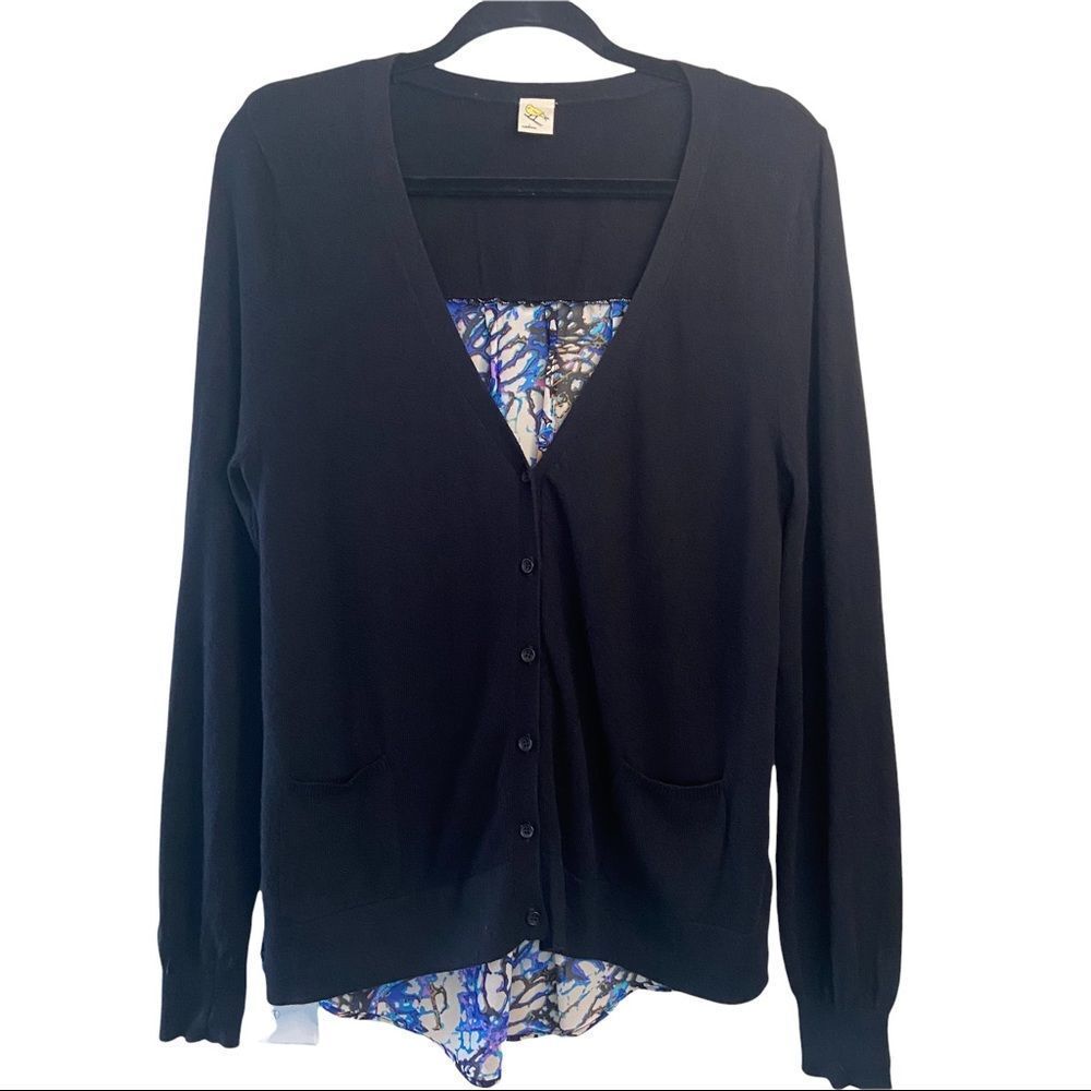 ANTHROPOLOGIE Yellow Bird Spliced Cardigan MEDIUM